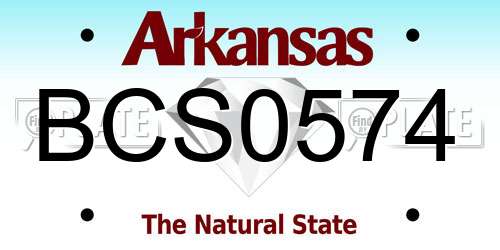 BCS0574 Arkansas License Plate