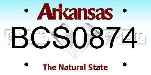 BCS0874 Arkansas License Plate
