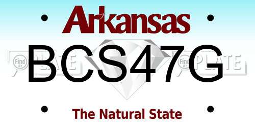BCS47G Arkansas License Plate