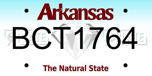 BCT1764 Arkansas License Plate