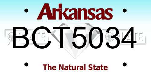 BCT5034 Arkansas License Plate