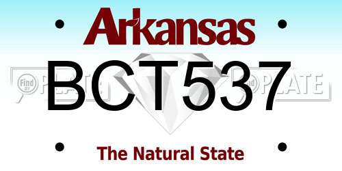 BCT537 Arkansas License Plate