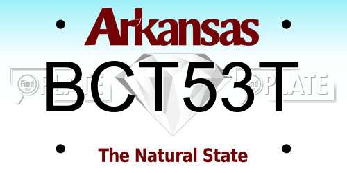 BCT53T Arkansas License Plate