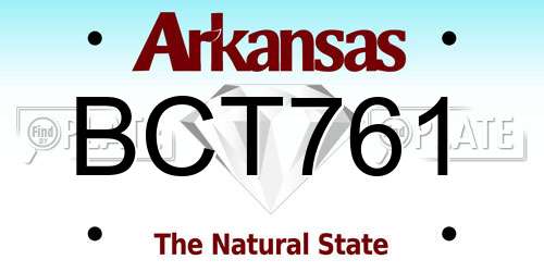 BCT761 Arkansas License Plate