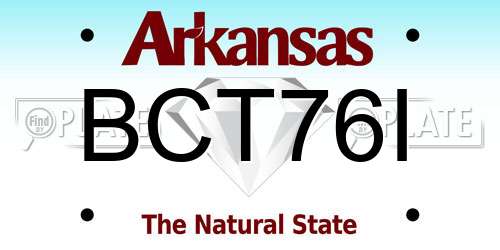 BCT76I Arkansas License Plate