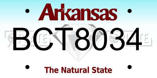 BCT8034 Arkansas License Plate