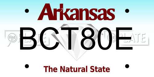 BCT80E Arkansas License Plate