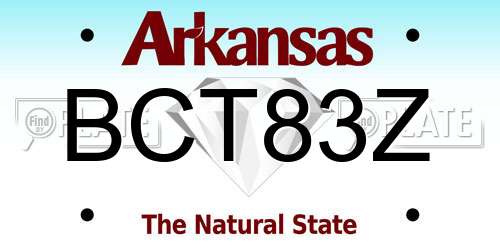 BCT83Z Arkansas License Plate