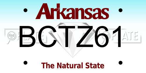 BCTZ61 Arkansas License Plate