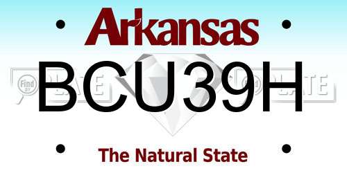 BCU39H Arkansas License Plate