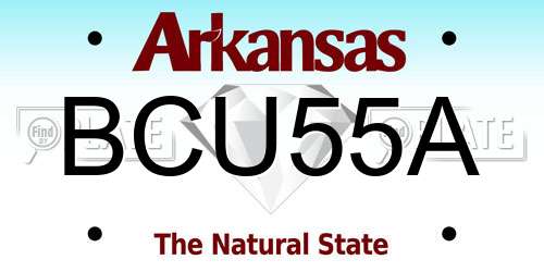 BCU55A Arkansas License Plate