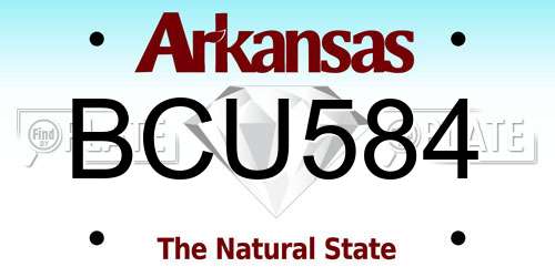 BCU584 Arkansas License Plate