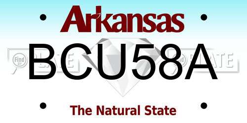 BCU58A Arkansas License Plate