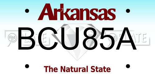 BCU85A Arkansas License Plate