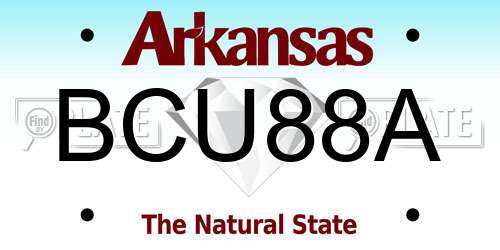 BCU88A Arkansas License Plate