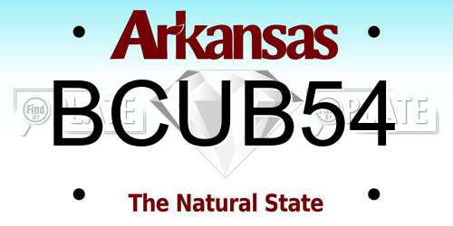 BCUB54 Arkansas License Plate