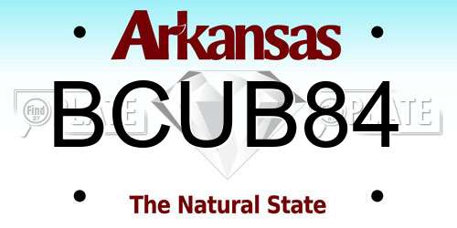 BCUB84 Arkansas License Plate