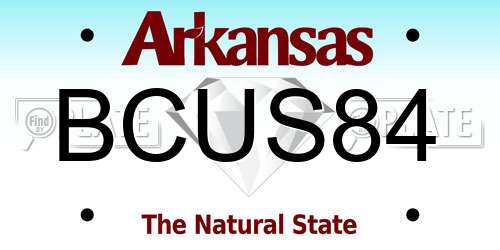 BCUS84 Arkansas License Plate