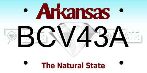 BCV43A Arkansas License Plate