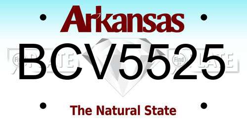 BCV5525 Arkansas License Plate