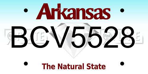 BCV5528 Arkansas License Plate