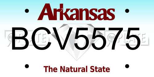 BCV5575 Arkansas License Plate