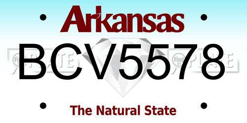 BCV5578 Arkansas License Plate