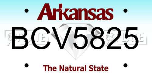 BCV5825 Arkansas License Plate