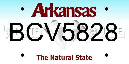 BCV5828 Arkansas License Plate