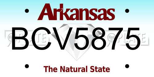 BCV5875 Arkansas License Plate