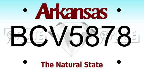 BCV5878 Arkansas License Plate