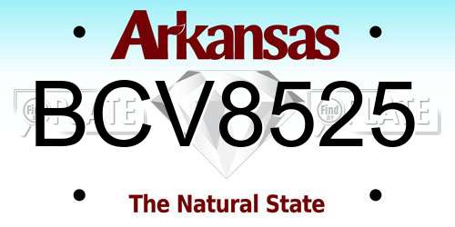 BCV8525 Arkansas License Plate
