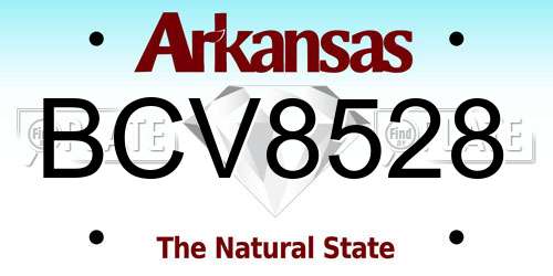 BCV8528 Arkansas License Plate