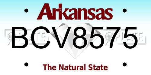 BCV8575 Arkansas License Plate