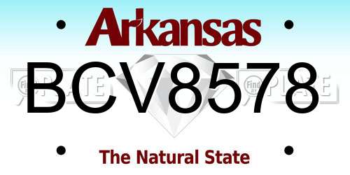 BCV8578 Arkansas License Plate