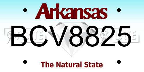 BCV8825 Arkansas License Plate