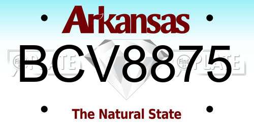 BCV8875 Arkansas License Plate
