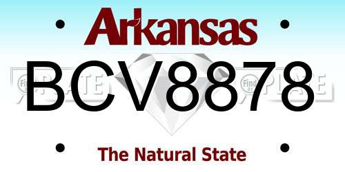 BCV8878 Arkansas License Plate