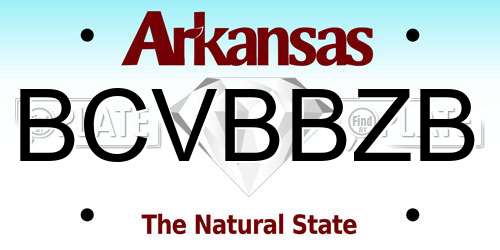 BCVBBZB Arkansas License Plate