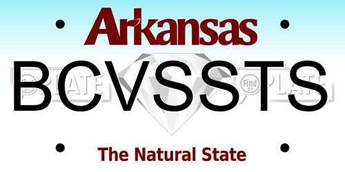 BCVSSTS Arkansas License Plate