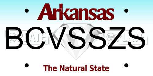 BCVSSZS Arkansas License Plate