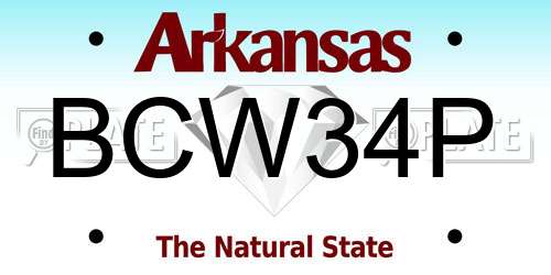 BCW34P Arkansas License Plate