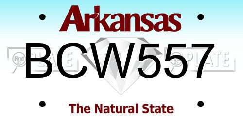 BCW557 Arkansas License Plate