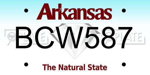 BCW587 Arkansas License Plate