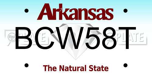 BCW58T Arkansas License Plate