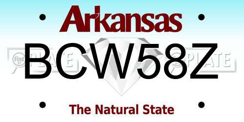 BCW58Z Arkansas License Plate