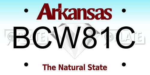 BCW81C Arkansas License Plate