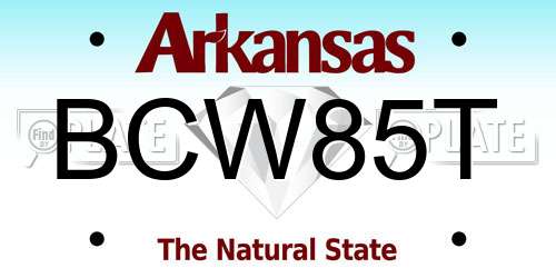 BCW85T Arkansas License Plate