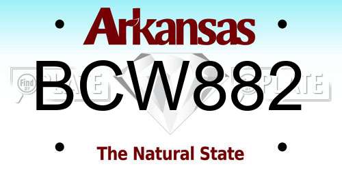 BCW882 Arkansas License Plate