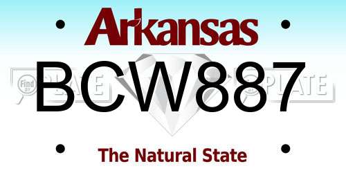 BCW887 Arkansas License Plate